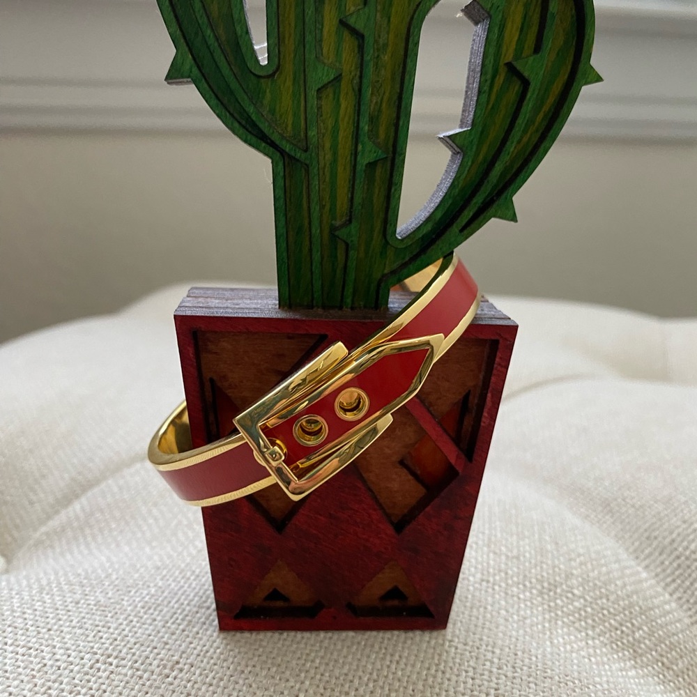 C. Wonder Red Enamel and gold tone bangle - NWOT